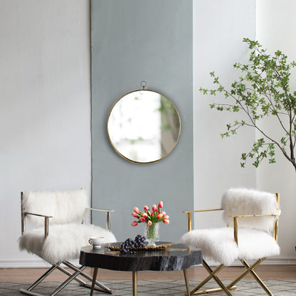 Round Mirror, Circle Mirror With Iron Frame For Living Room Bedroom Vanity Entryway, Hallway