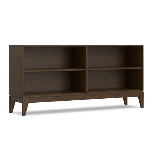 Harper - 4 Shelf Low Bookcase - Walnut Brown