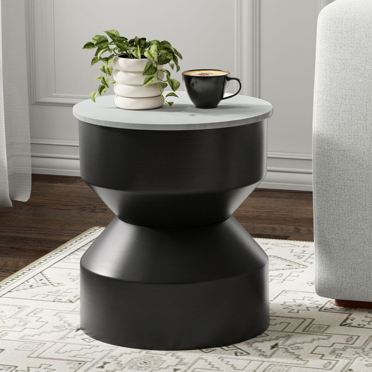 Maxine - Side Table - Black White