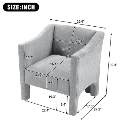 Barrel Accent Chair With Enclosed Arms