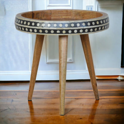 Small Patterned Nordic Style End Table