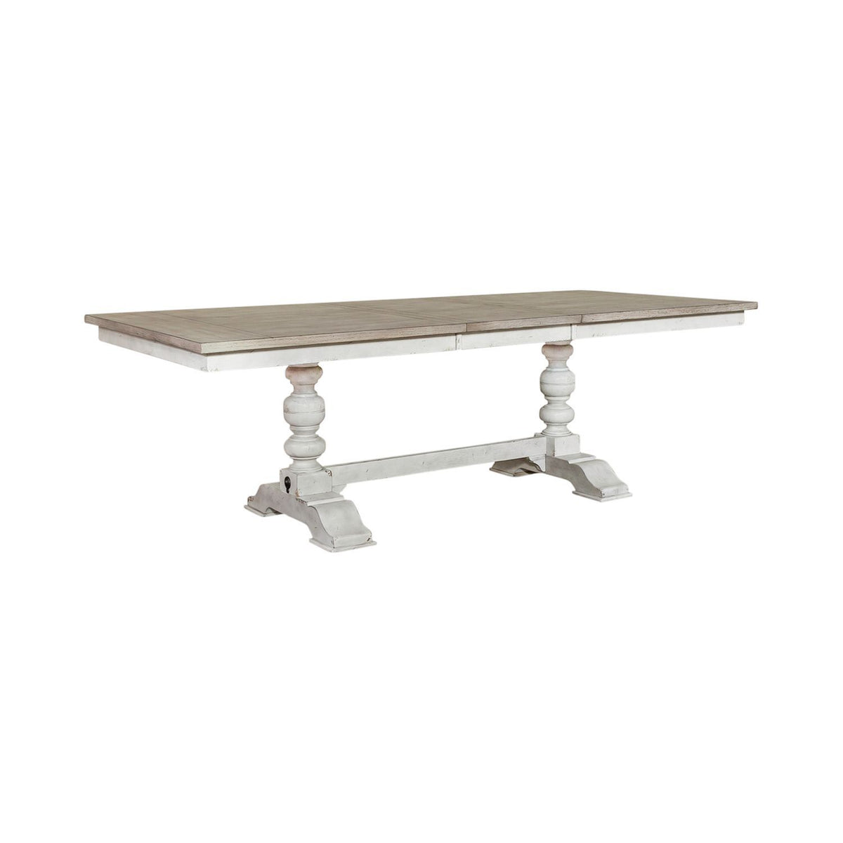 Whitney - Trestle Table - Antique Linen / Weathered Gray