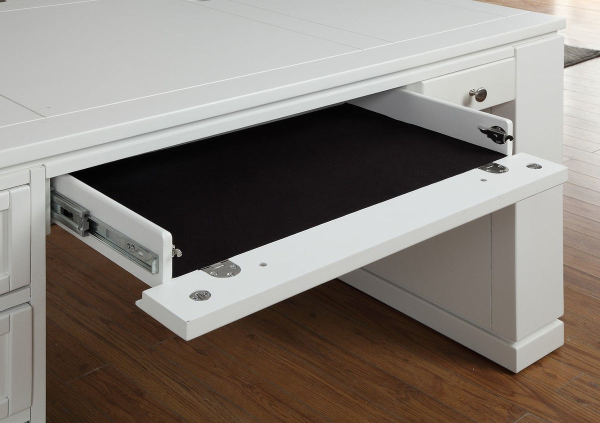 Catalina - Two Piece Writing Desk With Power Center And USB - Cottage White