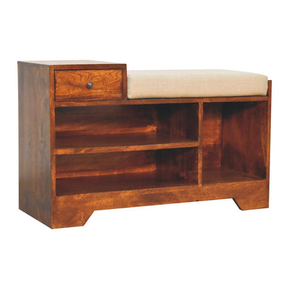 Retreat - Shoe Bench, 1 Drawer - Chestnut