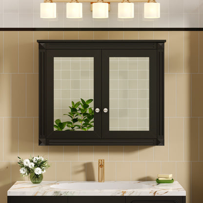 Wall-Mounted Medicine Cabinet With 2 Mirrors, Adjustable Shelves