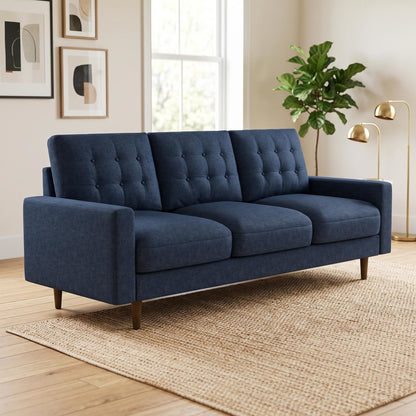 3 Seat Sofa Couch With Tufted Back Upholstered Couch For Living Room