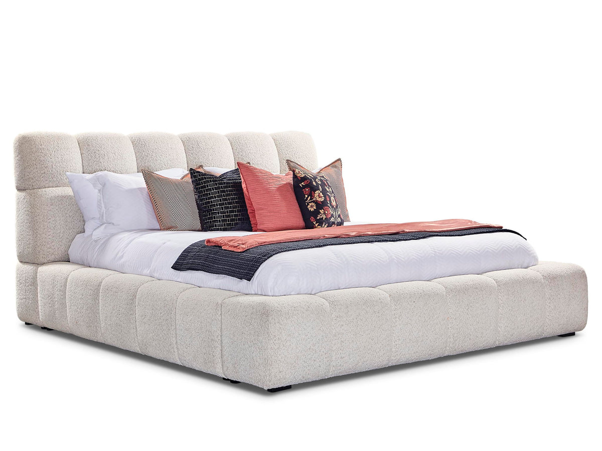 Escape - Fluffy River Rock Upholstered Bed