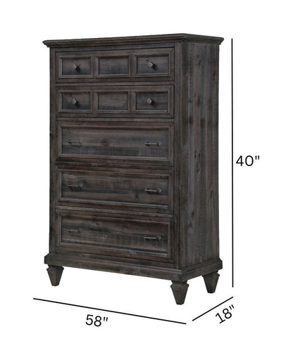 Calistoga - 5 Drawer Chest - Weathered Charcoal