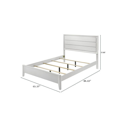 Modern Bed Frame With Wave Texture Headboard And Angled Legs