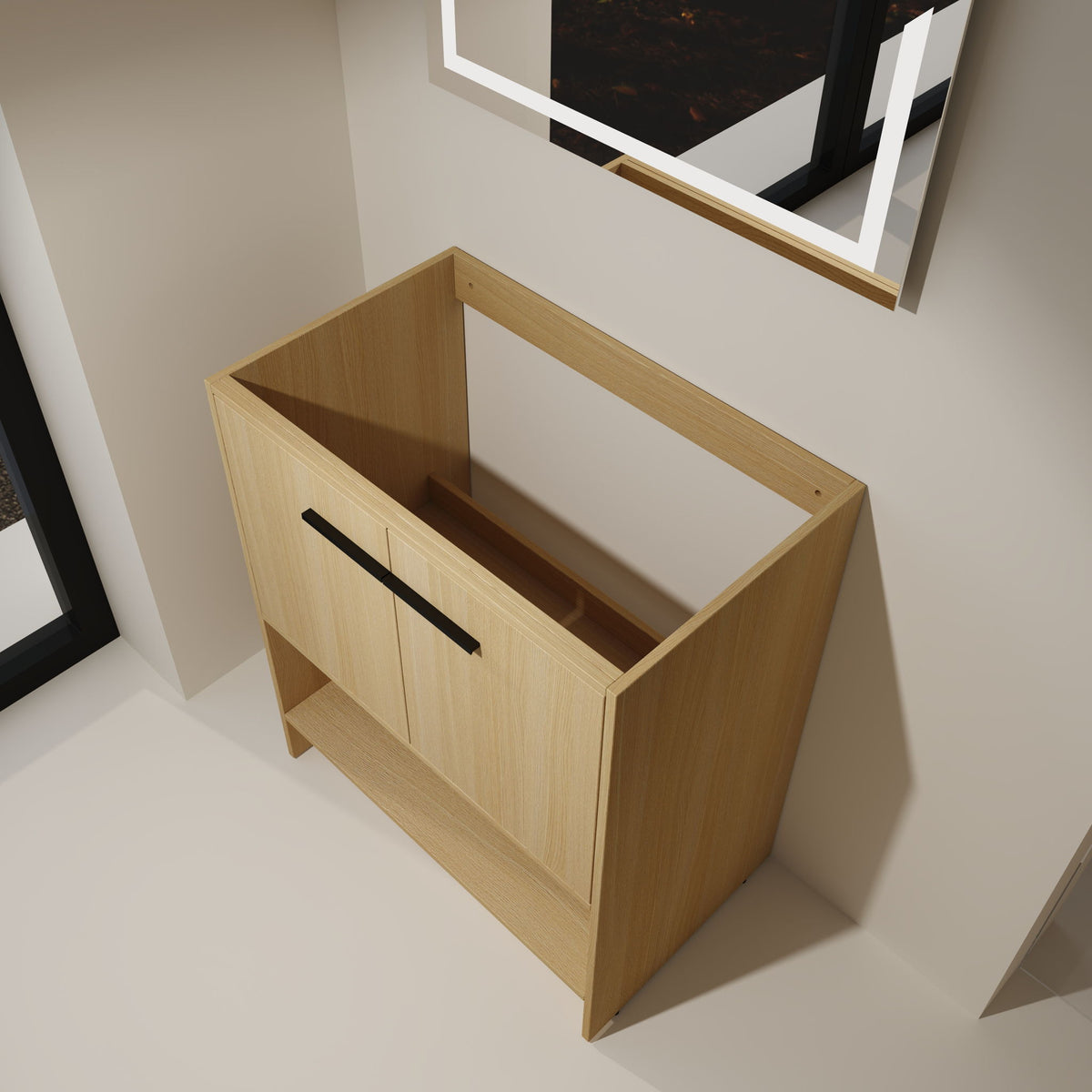 Modern Freestanding Bathroom Vanity With 2 Doors