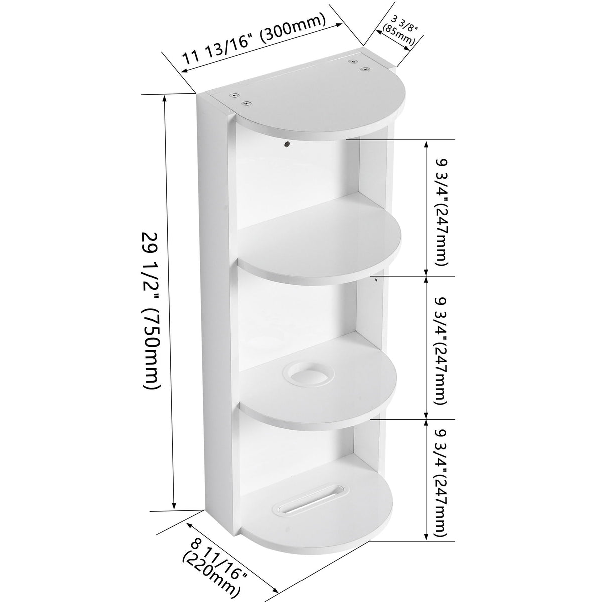 Bathroom Wall Mounted Storage Rack With Float Mounting Design