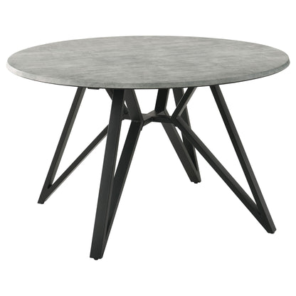 Royceton - Top Dining Table Industrial Round Dining Table - Gray / Black