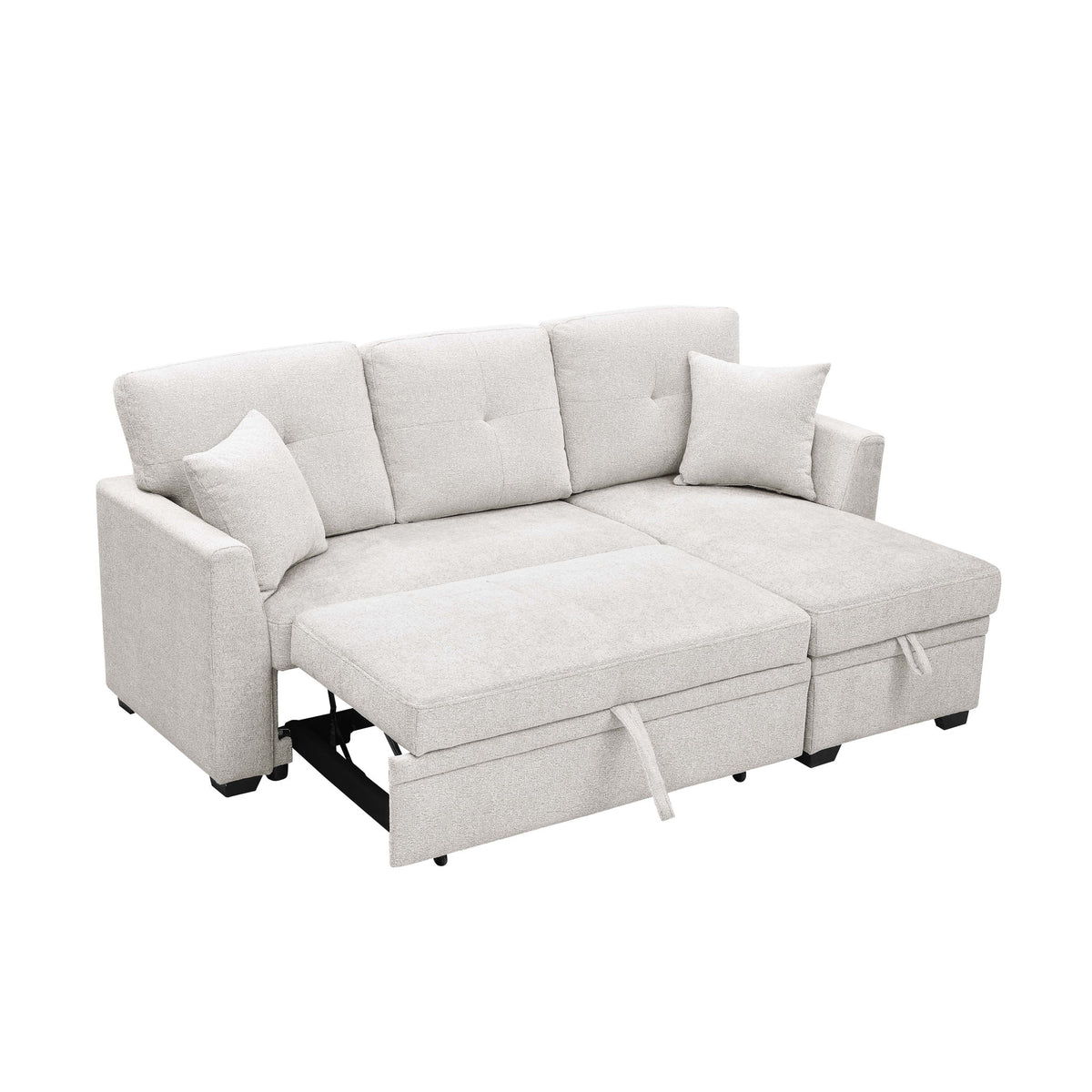 Upholstered Sectional & Pull Out Bed And Chaise Storage