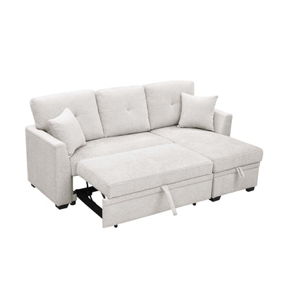 Upholstered Sectional & Pull Out Bed And Chaise Storage