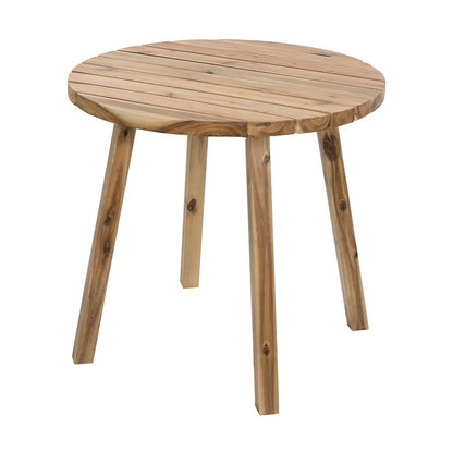 Round Dining Table, Solid Wood - Natural Wood / Brown