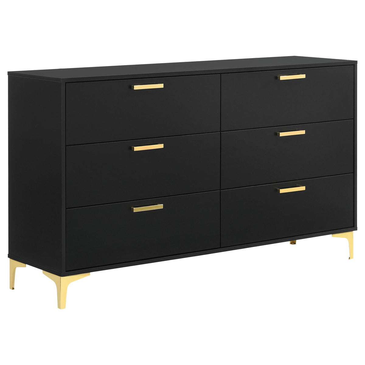 Lexie - 6 Drawer Rectangular Dresser - Black