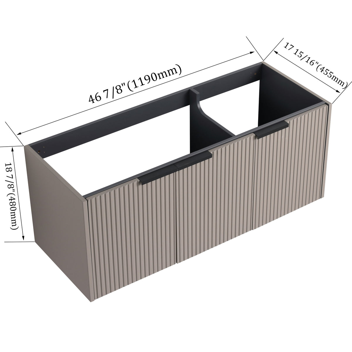Contemporary Wall Mounted Bathroom Vanity With Soft Close Doors