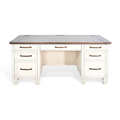 Carriage House - Desk - Cottage White / Europen Dark