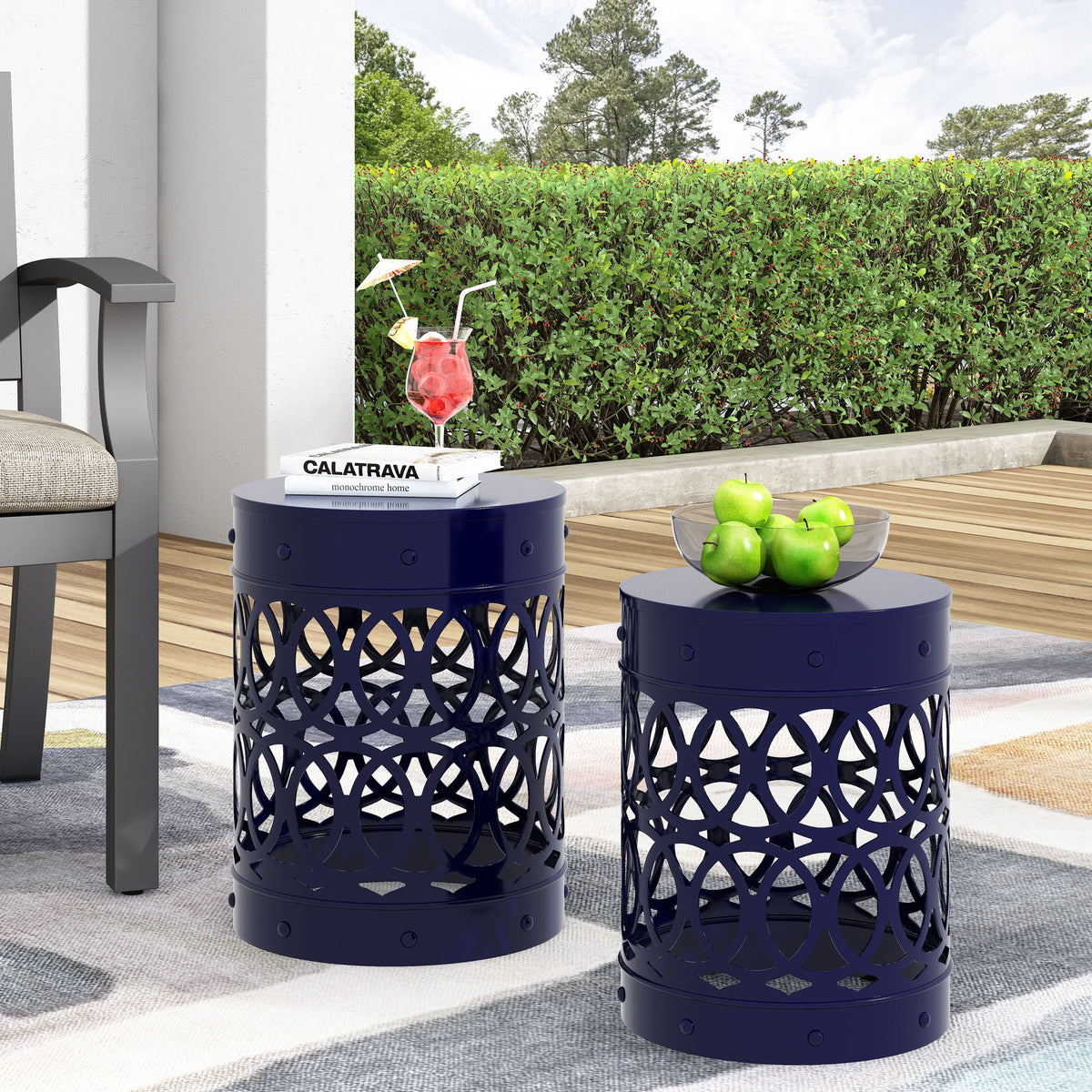 Delight - Powder Coated Iron End Table (Set of 2)