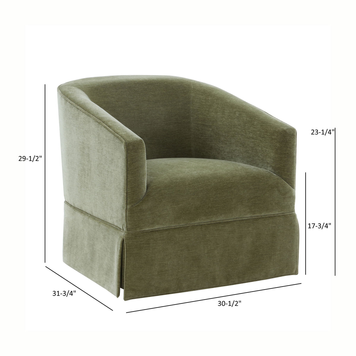 Elm - Skirted Swivel Chair