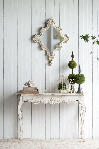 Slimline wash Console Table, For Hallway Living Room Bedroom - White Washed