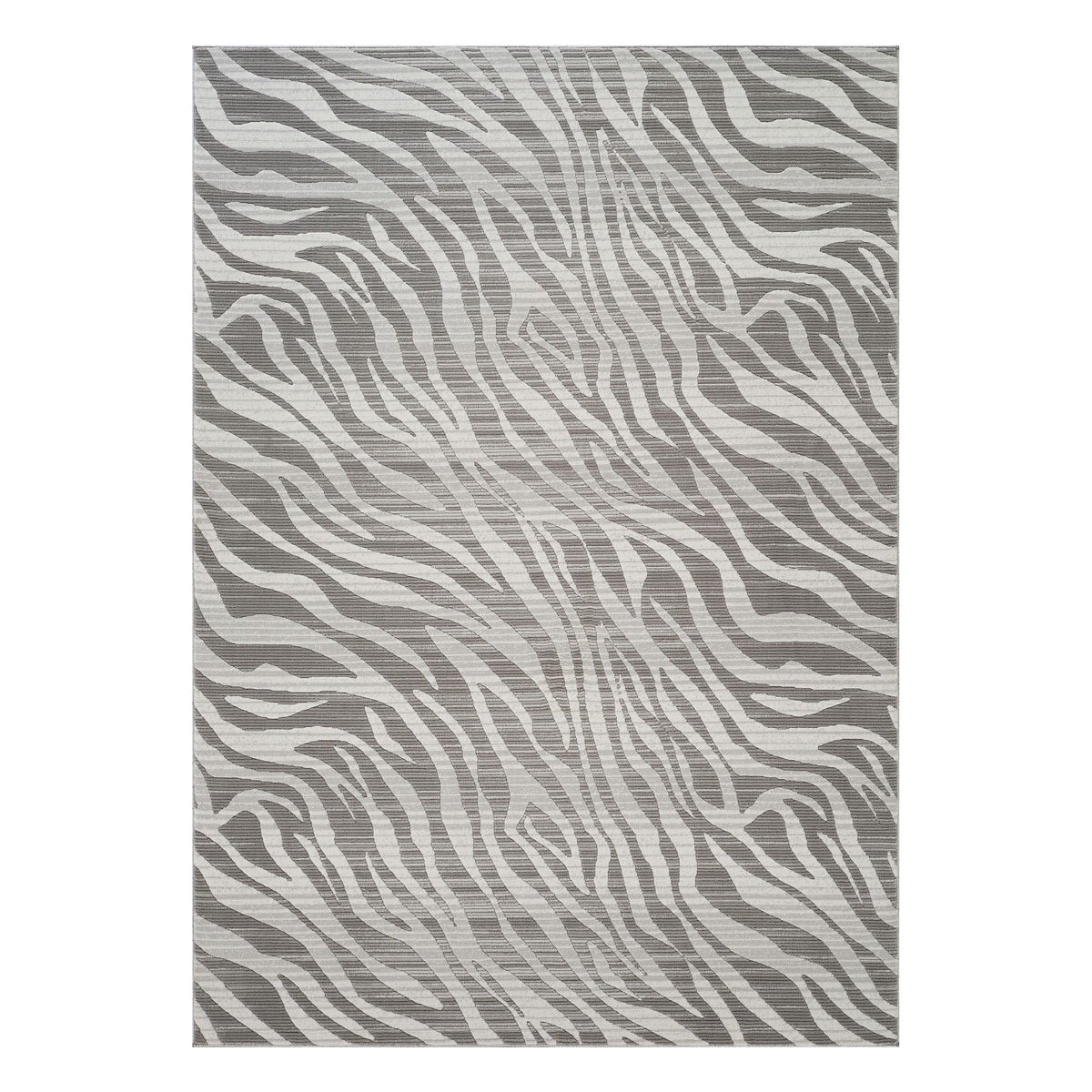 Geometrix - 5'3" X 7'3" Area Rug Geometric & 3D Effect - Ivory / Gray