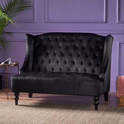 Nurturing - Upholstered Loveseat With Wing Back And Diamond Tufting