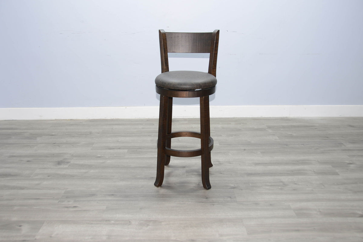 Homestead - 30"H Swivel Barstool, Cushion Seat & Back (Set of 2) - Dark Brown
