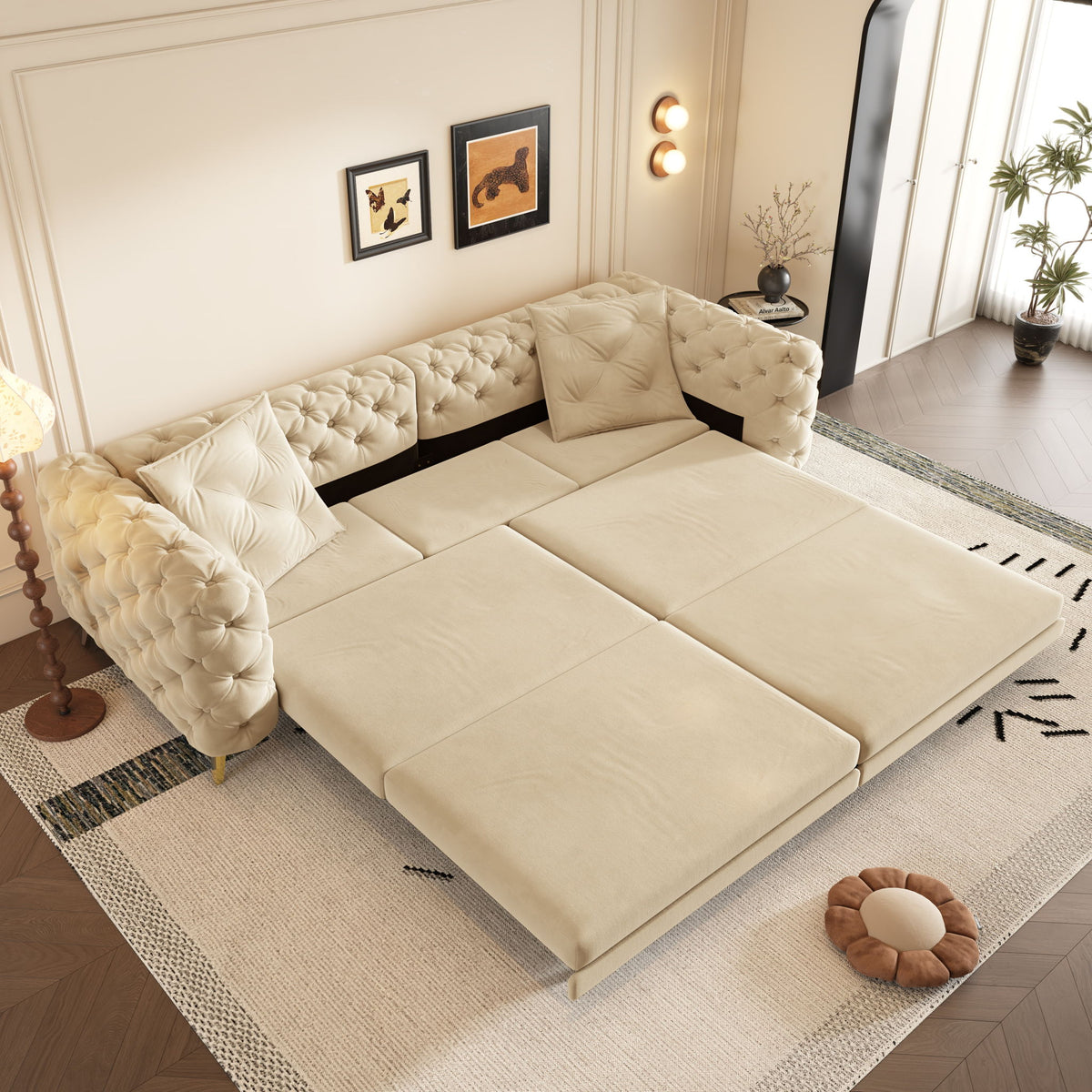 3-In-1 Convertible Sleeper Sofa