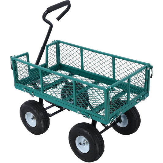 Heavy Duty Steel Garden Cart With Sides
