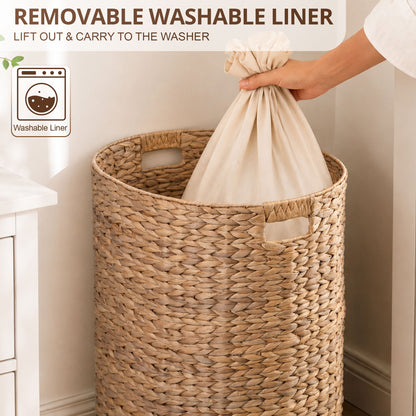 Ludmila - Full Oval Laundry Hamper - Light Brown