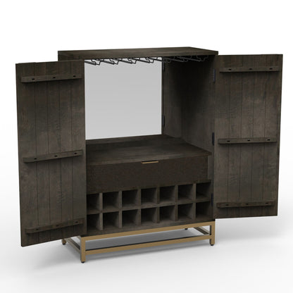Madira - 35" Bar Cabinet - Two Tone Brown