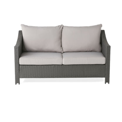 Contemporary Antibes Loveseat & Table Set Outdoor - Gray