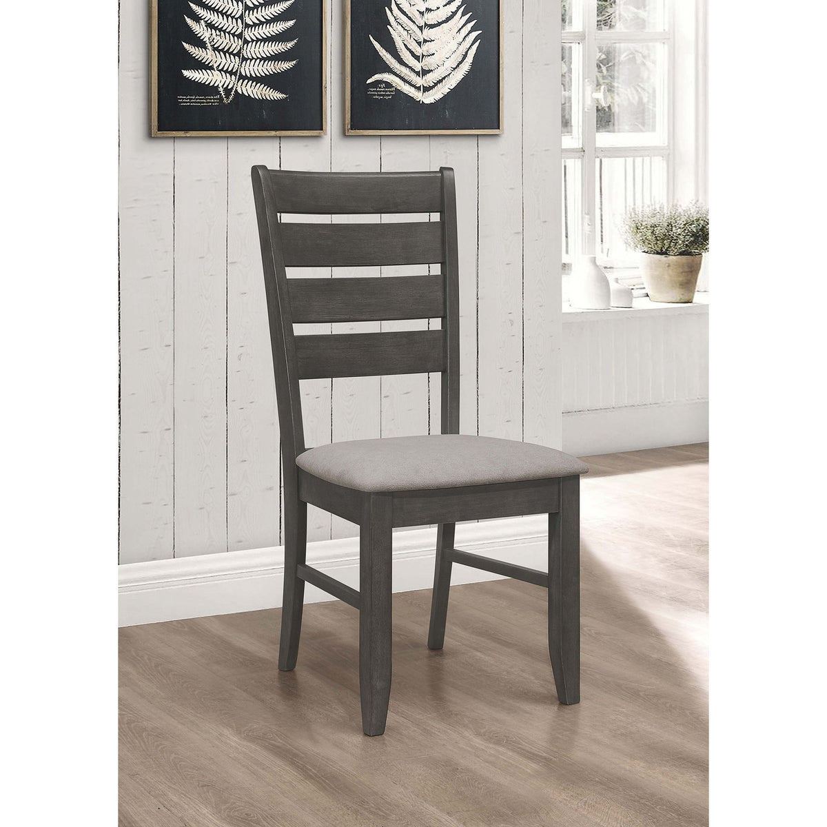Padded Seat Side Chairs With Tapered Slats (Set of 2)