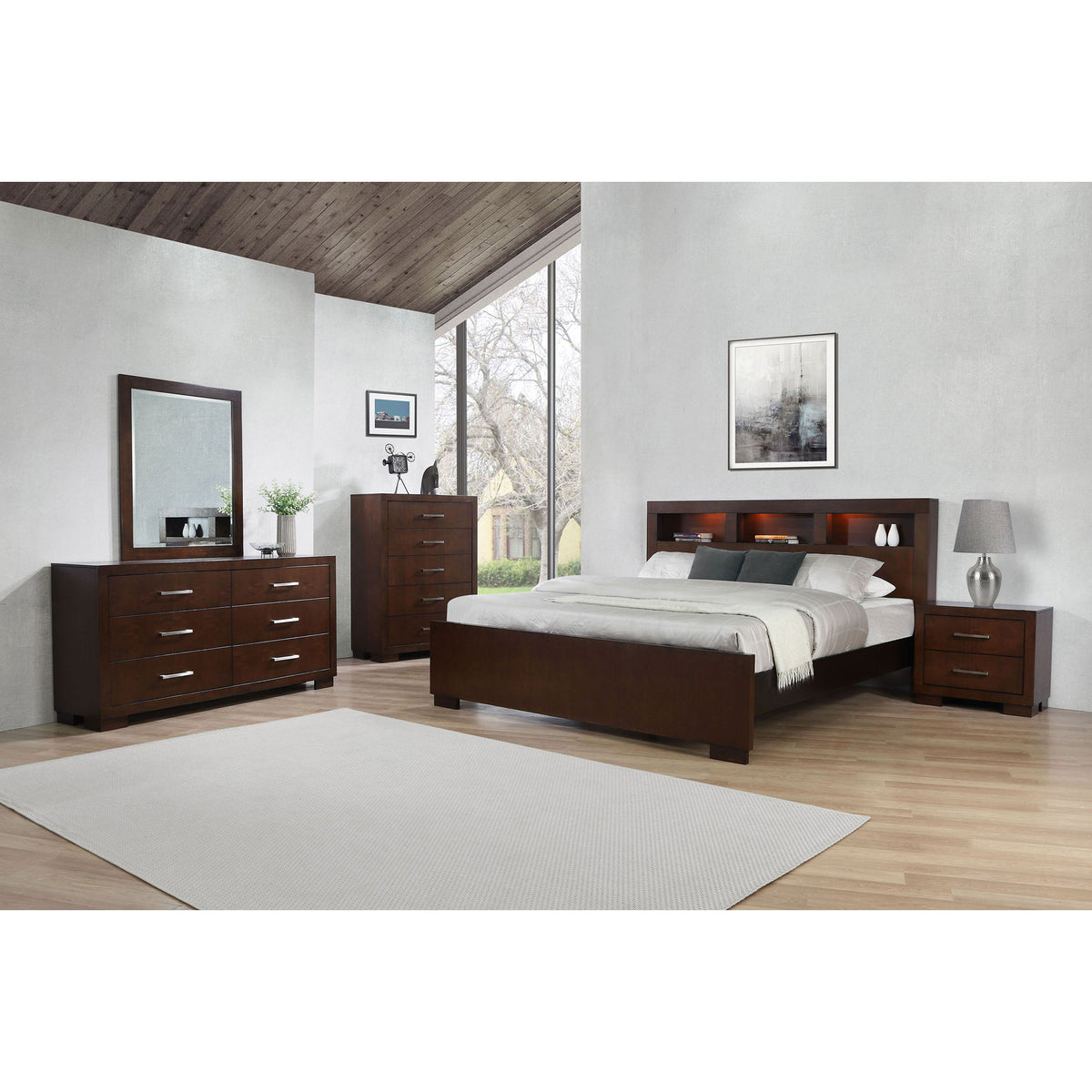 Polk - 5 Piece Queen Bedroom Set - Cappuccino