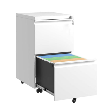 Metal Drawer Mobile File Cabinet With Lock For Home Office Organizer
