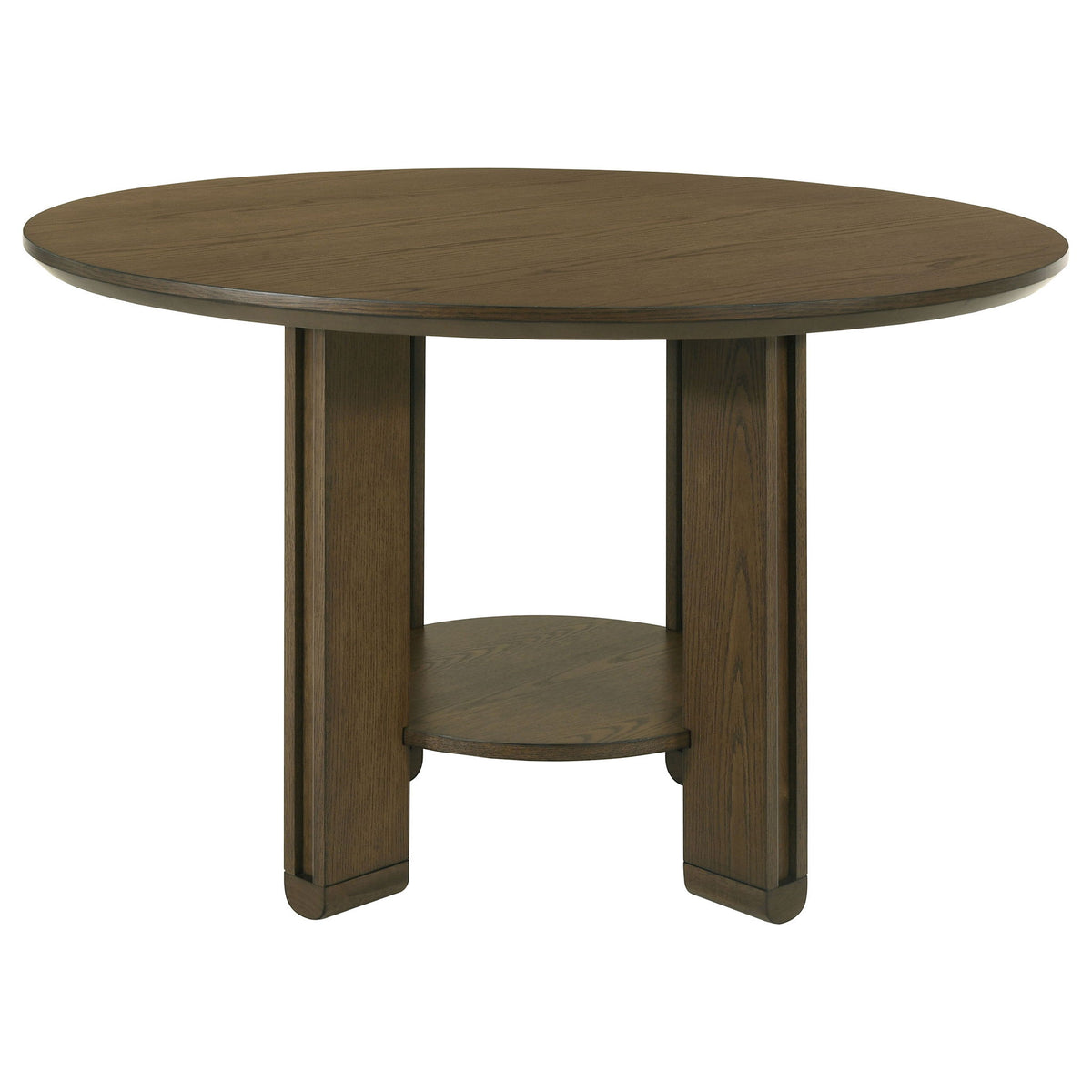 Crispin - 5 Piece Round Dining Table Set With Upholstered Chairs - Brown