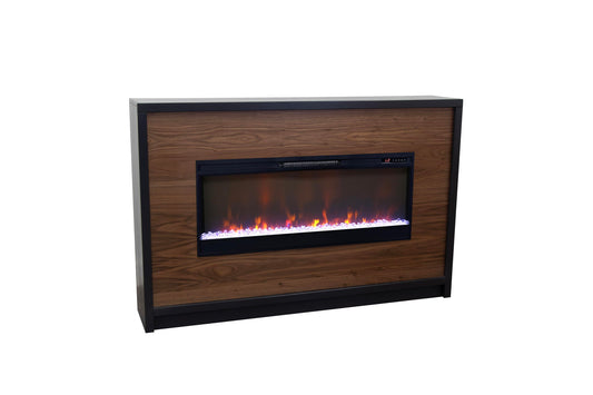 Aria - 62" Fireplace Mantel - Black / Walnut
