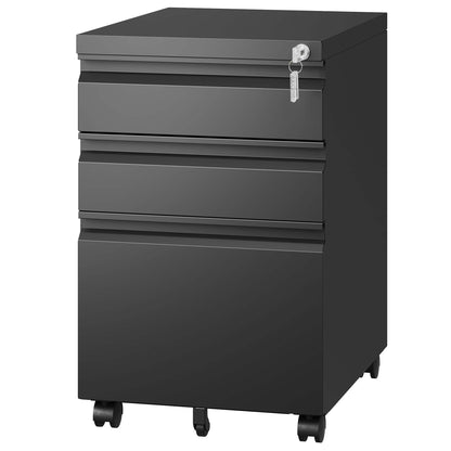 Metal Drawer Mobile File Cabinet With Lock For Home Office Organizer