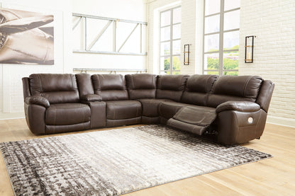 Dunleith - Power Sectional 6 Pc - Chocolate