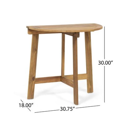 Outdoor Half Round Folding Acacia Wood Bistro Table