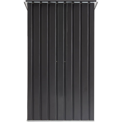 Outdoor Storage Shed, Metal Steel Garden Shed With Single Lockable Door, Small Shed Outdoor Steel Utility Tool Shed For Backyard Patio Garden Lawn - Dark Gray