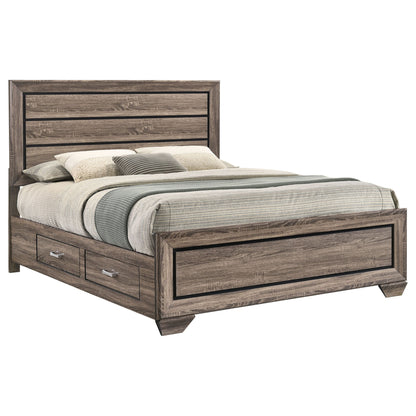 Queen Storage Bed With Underbed Drawers - Brown