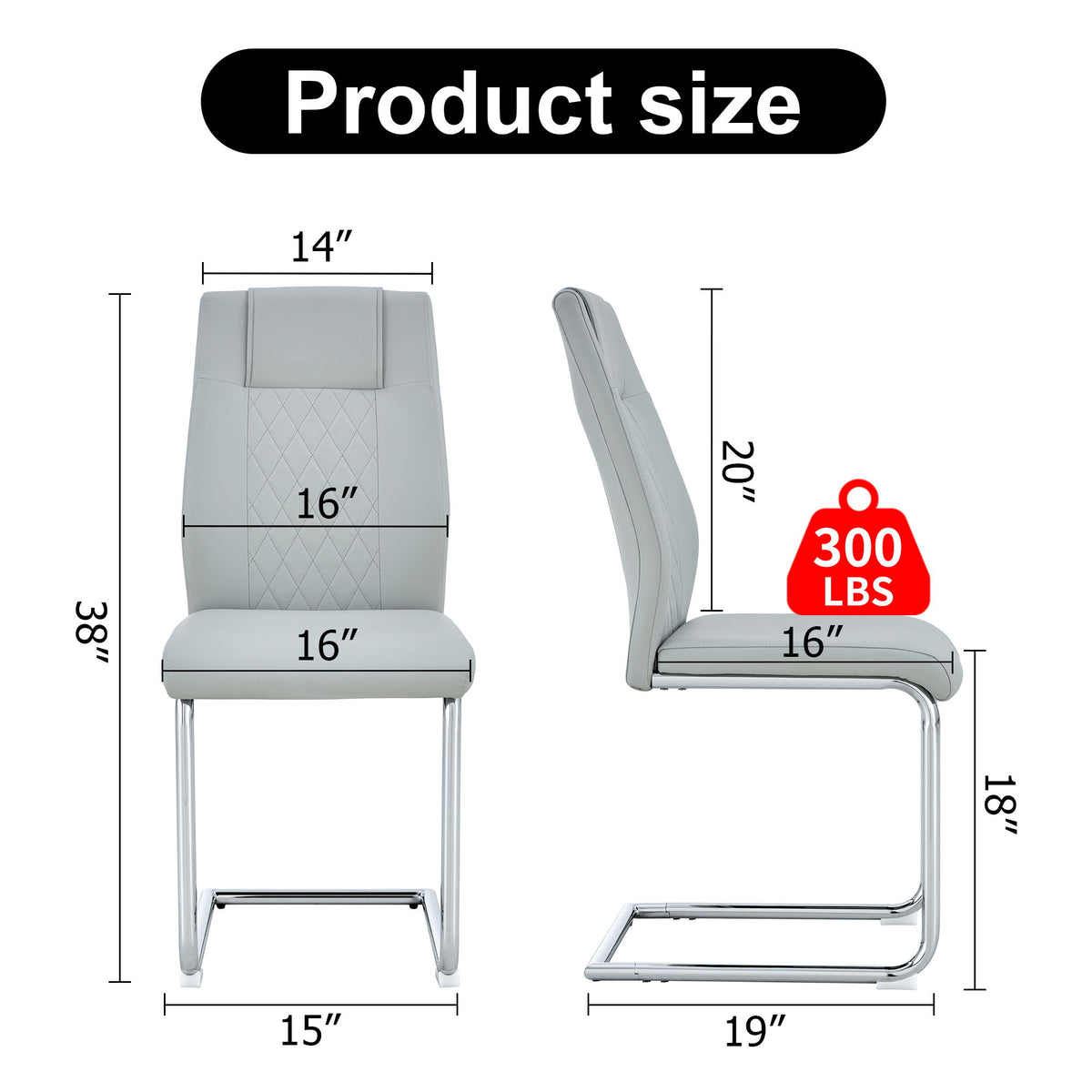 Modern Dining Chairs With Padded Seat, Metal Legs