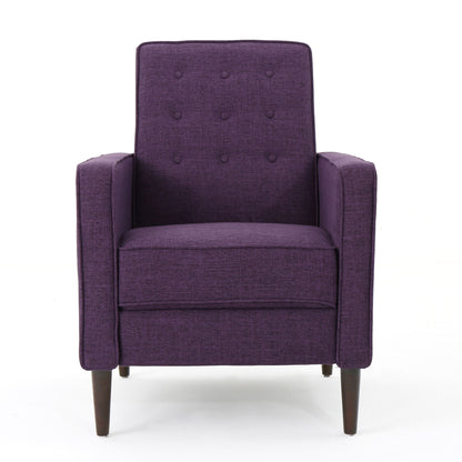 Mid-Century Modern Recliner With Button Tufted Waffle Stitch