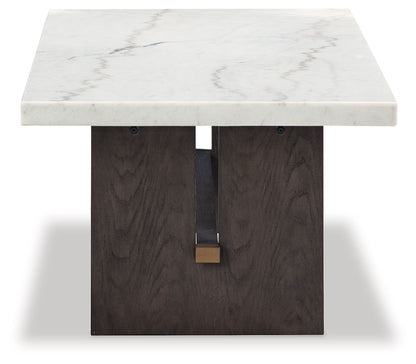 Burkhaus - Rectangular Cocktail Table - White / Dark Brown