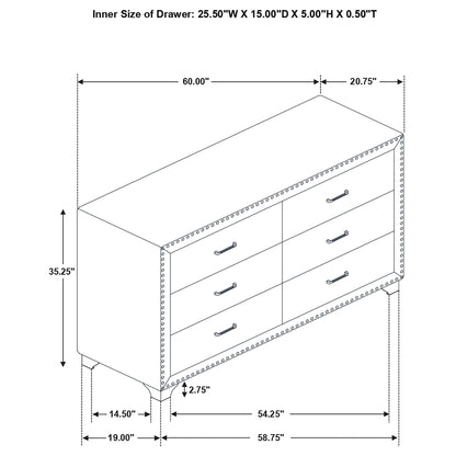 Kennedy - 6 Drawer Dresser