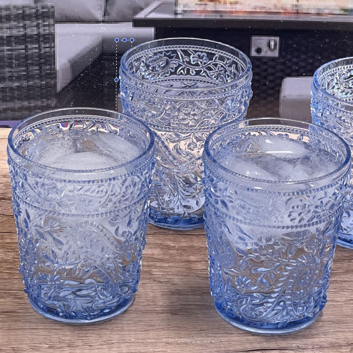 Paisley Acrylic Glasses Drinking (Set of 4)