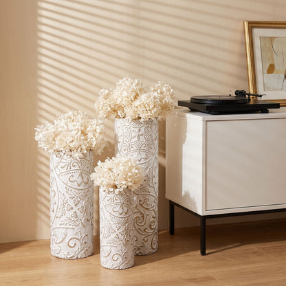 Floor Vases, Tall Home Decor Vases (Set of 3) - White / Gold
