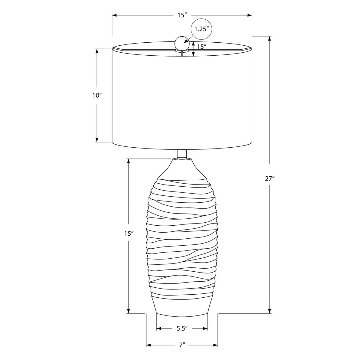 Lighting, Table Lamp Modern - Gray